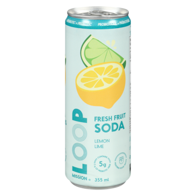 Loop Fresh Fruit Soda Lemon Lime 355 ml, $1.07/100ml