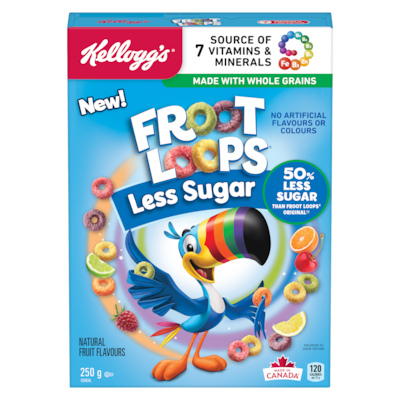 Kelloggs Froot Loops Cereal Less Sugar 250 g, $3.52/100g
