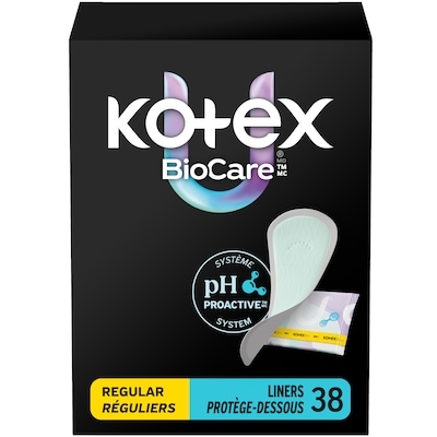 Kotex BioCare Daily Liners, Wrapped, Light Absorbency Regular Length, 38 Count 38 ea, $0.24/1ea