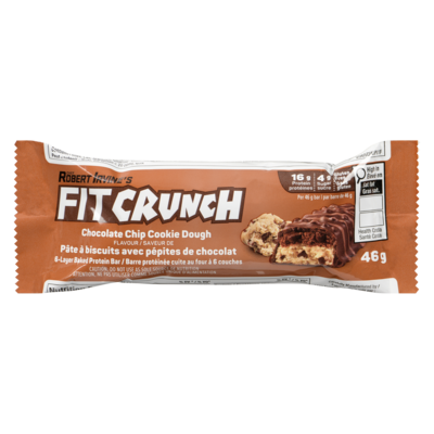 Robert Irvine FIT CRUNCH Protein Bar, Chocolate Chip Cookie Dough 46 g, $8.24/100g