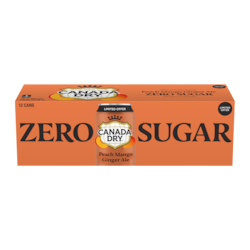 Canada Dry Peach Mango Zero Sugar Ginger Ale 12x355.0 ml, $0.19/100ml