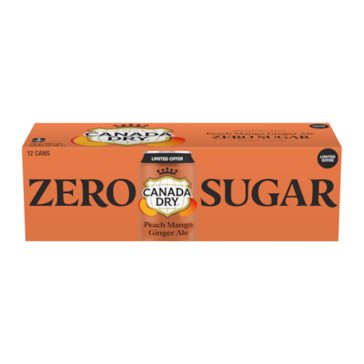 Canada Dry Peach Mango Zero Sugar Ginger Ale 12x355.0 ml, $0.20/100ml