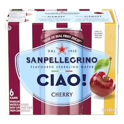 San Pellegrino CIAO! Cherry Flavoured Sparkling Water 6x330.0 ml, $0.40/100ml