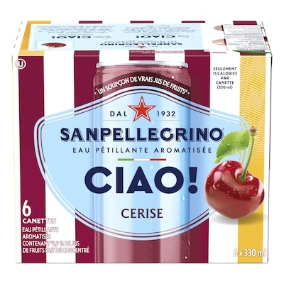 SanPellegrino CIAO! Eau pétillante à la cerise 6x330.0 ml, 0,40 $/100ml