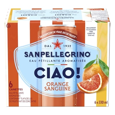 SanPellegrino CIAO! Eau pétillante à l’orange sanguine 6x330.0 ml, 0,56 $/100ml