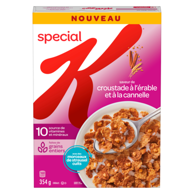 Kellogg’s Céréales saveur de croustade à l'érable et à la cannelle Special K  354 g, 1,27 $/100g