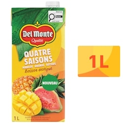 Del Monte Quatre saisons mangue, ananas, goyave boisson exotique 1 l, 0,23 $/100ml