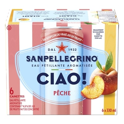 SanPellegrino CIAO! Eau pétillante à la pêche 6x330.0 ml, 0,40 $/100ml