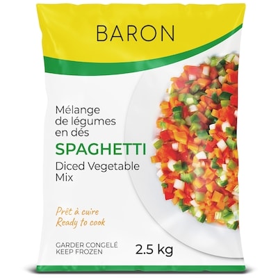 Baron Diced Vegetable Mix, Spaghetti 2500 g, $0.40/100g