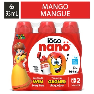 IÖGO Yogourt à boire, mangue, paquet de 6 558 ml, 1,07 $/100ml