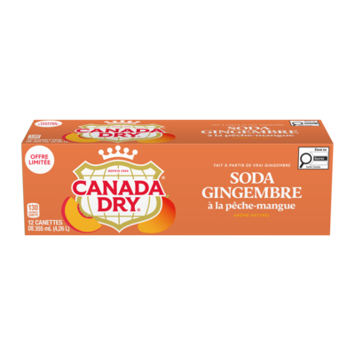 Canada Dry Soda Gingembre à La Pêche-Mangue 12x355.0 ml, 0,20 $/100ml
