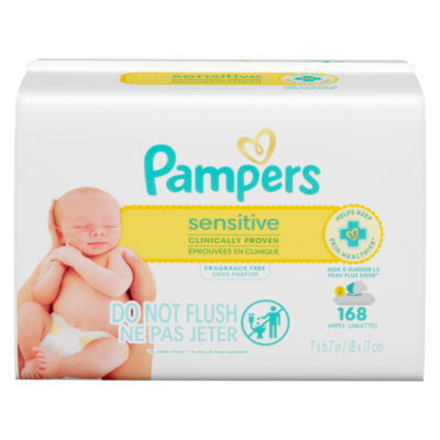 Pampers Sensitive Baby Wipes, Fragrance Free, 168 Count 168 ea, $0.06/1ea