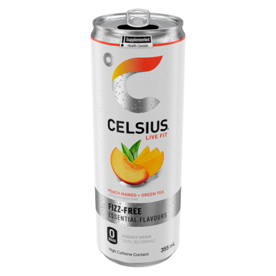Celsius Energy Drink Zero Sugar, Green Tea Peach 355 ml, $1.07/100ml