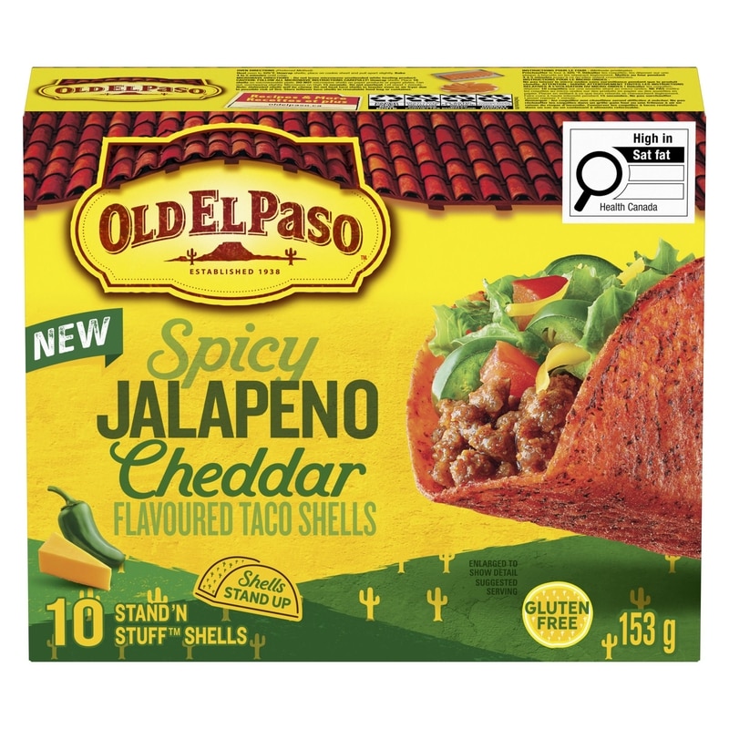 Spicy Jalapeno Cheddar Stand 'N Stuff Crunchy Taco Shells