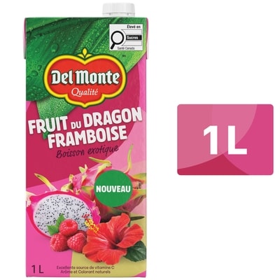 Del Monte Fruit du dragon framboise boisson exotique 1 l, 0,40 $/100ml