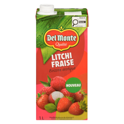 Del Monte Boisson exotique litchi fraise 1 l, 0,43 $/100ml