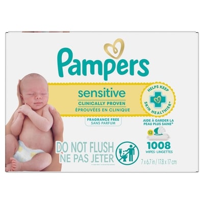 Pampers Baby Wipes Sensitive 1008 Wipes, 12X 1008 ea, $0.03/1ea