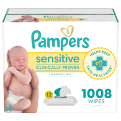 Pampers Baby Wipes Sensitive 56 Wipes, 1X 1008 ea, $0.03/1ea