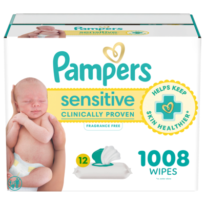 Pampers Sensitive Baby Wipes, Fragrance Free 1008 ea, $0.03/1ea