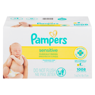 Pampers Sensitive Baby Wipes, Fragrance Free 1008 ea, $0.03/1ea