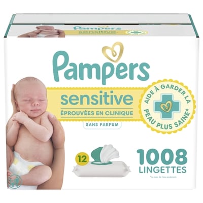 Pampers Lingettes pour bébé sensibles, sans parfum 1008 ea, 0,03 $/1ch