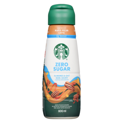 Starbucks Zero Sugar Almond and Oat Non-Dairy Coffee Enhancer, Maple Pecan 800 ml, $1.12/100ml