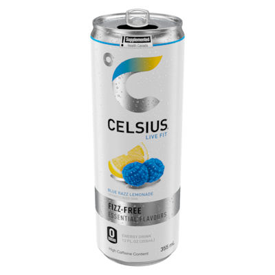 Celsius Energy Drink Fizz-Free, Blue Razz Lemonade 355 ml, $1.69/100ml