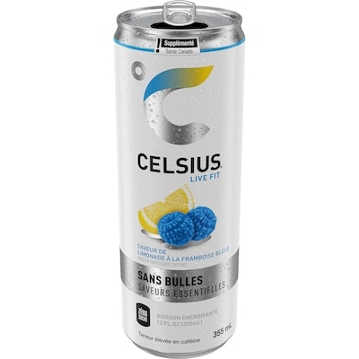 Celsius Boisson énergisante pétillante Blue Razz Lemonade 355 ml, 1,26 $/100ml