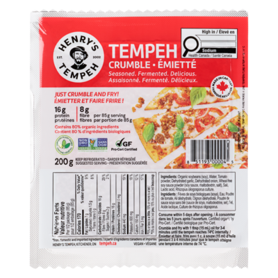 Henry's Tempeh Tempeh Crumble 200 g, $4.50/100g
