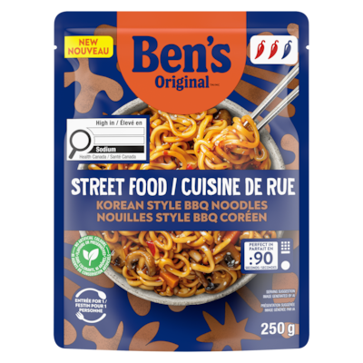 Bens Original Cuisine de rue nouilles style bbq coréen 250 g, 2,20 $/100g