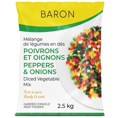 Baron Diced Vegetable Mix, Peppers & Onions 2500 g, $0.40/100g