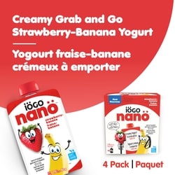 IOGO Nanö Strawberry-Banana Yogurt Pouch 2.9% - 4x90.0 g | No