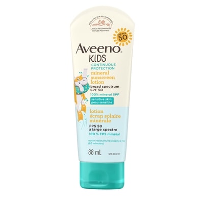 Lotion solaire minérale à large spectre FPS 50 Protection continue pour enfants