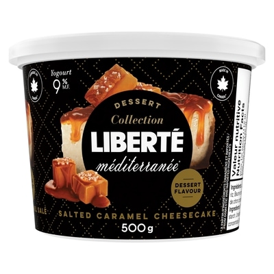 Liberte Yogurt Salted Caramel Cheesecake 9% M.F. 500 g, $1.40/100g