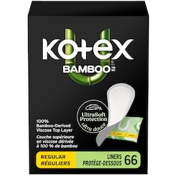 Kotex Bamboo Wrapped Liners, Light Absorbency, Regular Length, 66 Count 66 ea, $0.21/1ea