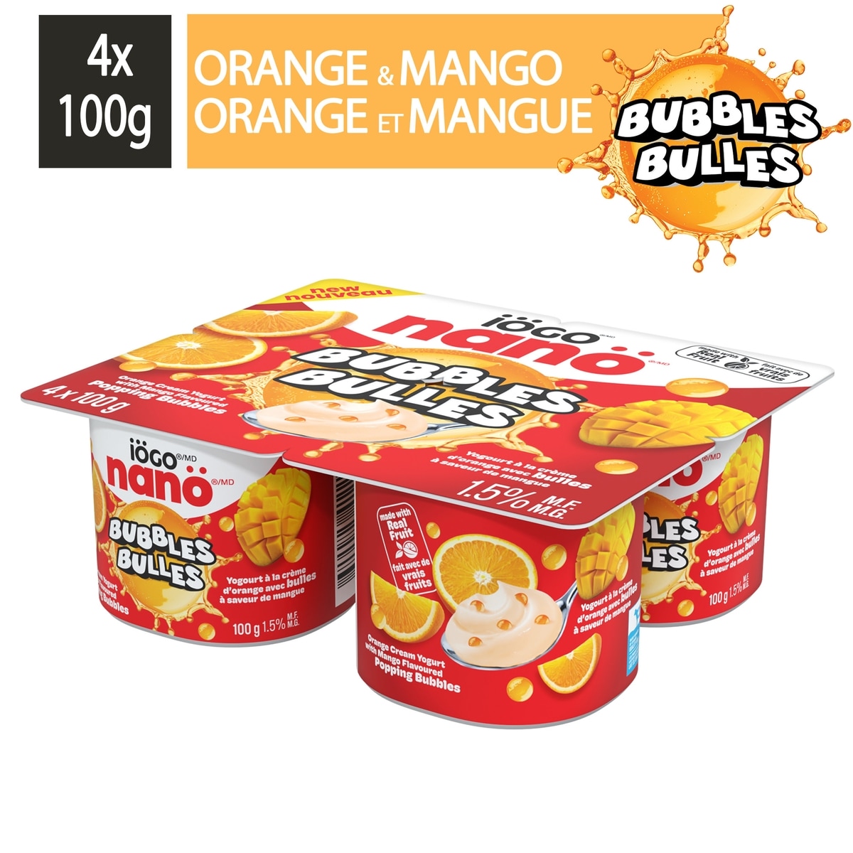 IOGO Nanö Bubbles Banana Yogurt With Mango Bubbles