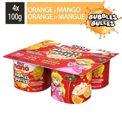 IÖGO nanö yogourt bulles crème d’orange et mangue 4x100.0 g, 0,88 $/100g