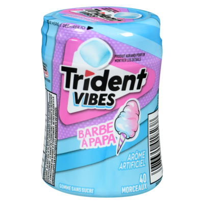 Trident Gomme sans sucre barbe à papa 40 ea, 0,12 $/1ch