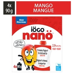 IÖGO Nanö pochette de yogourt à la mange 4x90.0 g, 0,97 $/100g