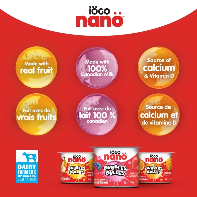 Nanö Bubbles Banana Yogurt With Mango Bubbles 1.5%