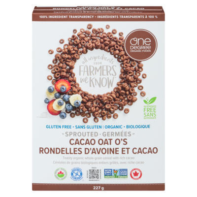 One Degree Cacao Oat O's Sprouted 227 g, $3.08/100g
