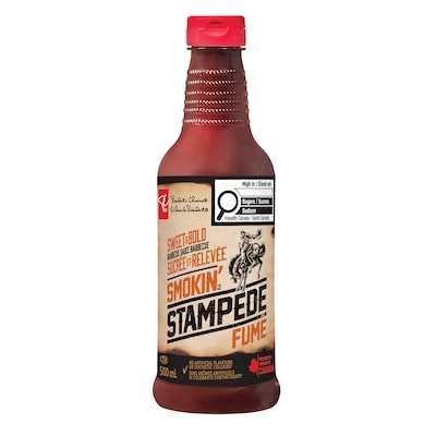 President's Choice Smokin' Stampede Barbecue Sauce, Sweet & Bold 500 ml, $0.80/100ml