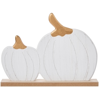 null Wooden Pumpkins Decoration - White 1 ea, $12.00/1ea