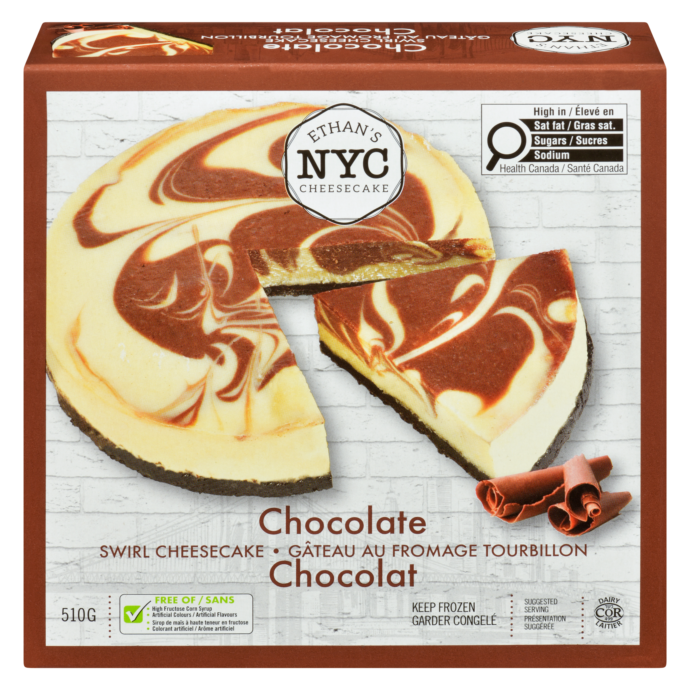 null Ethan's NYC Swirl Cheesecake, Chocolate 510 g, $1.76/100g