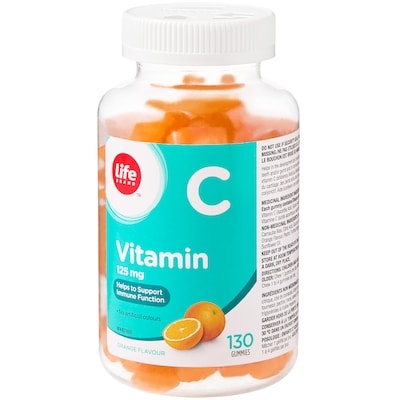 Life Brand Orange Flavour Vitamin C 125 mg 130 Gummies 130 ea, $0.10/1ea