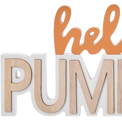 Décoration en bois Hello Pumpkin