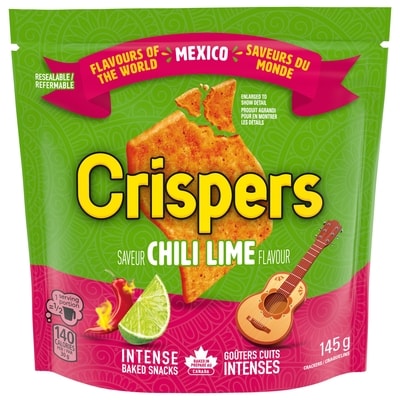 Christie CRISPERS, craquelins au chili et à la lime, collations salées, Canada 145 g, 2,27 $/100g