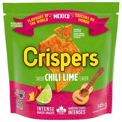 Christie CRISPERS, craquelins au chili et à la lime, collations salées, Canada 145 g, 3,10 $/100g