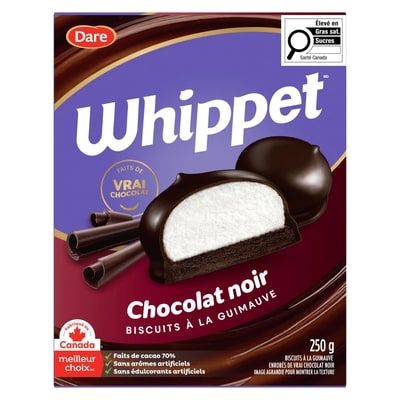 Dare Biscuits Whippet Chocolat Noir 250 g, 1,60 $/100g