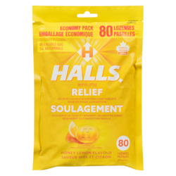 Halls Lozenges Mentho-Lyptus Honey Lemon Flavour Economy Pack 80 ea, $0.19/1ea